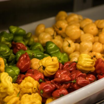 Variety Of Bell Peppers On Display